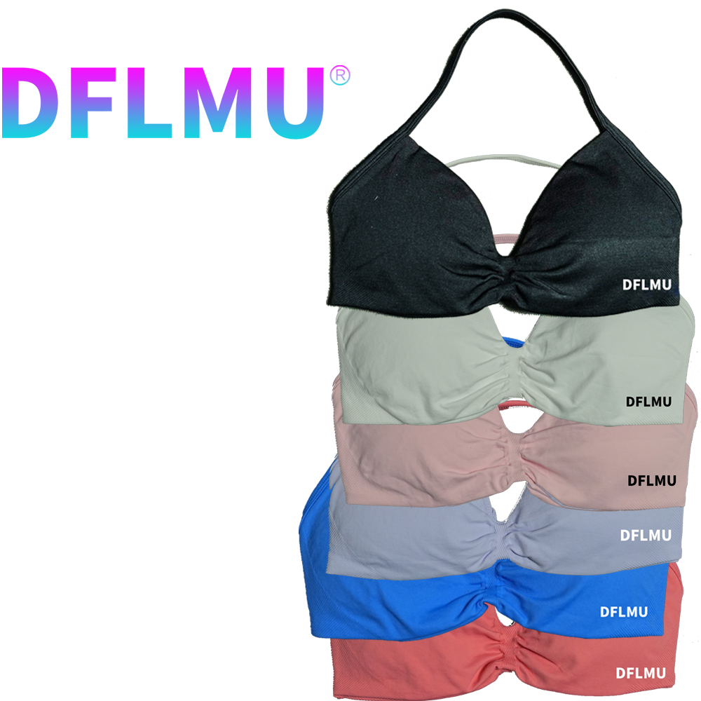 Crop Top Crochet - DFLMU Women Halter Sports Bra Push