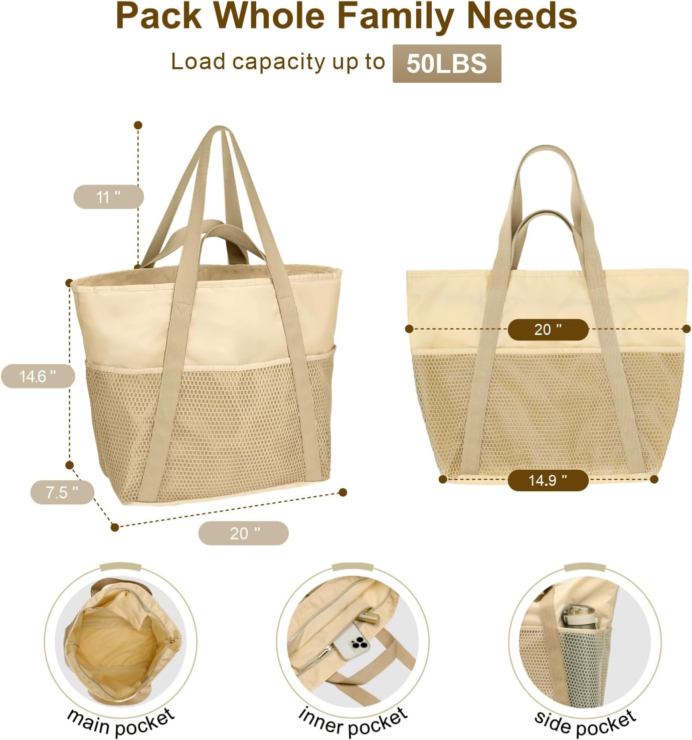 Waterproof Beach Bags for Wome - Tote Bag Beach review and price