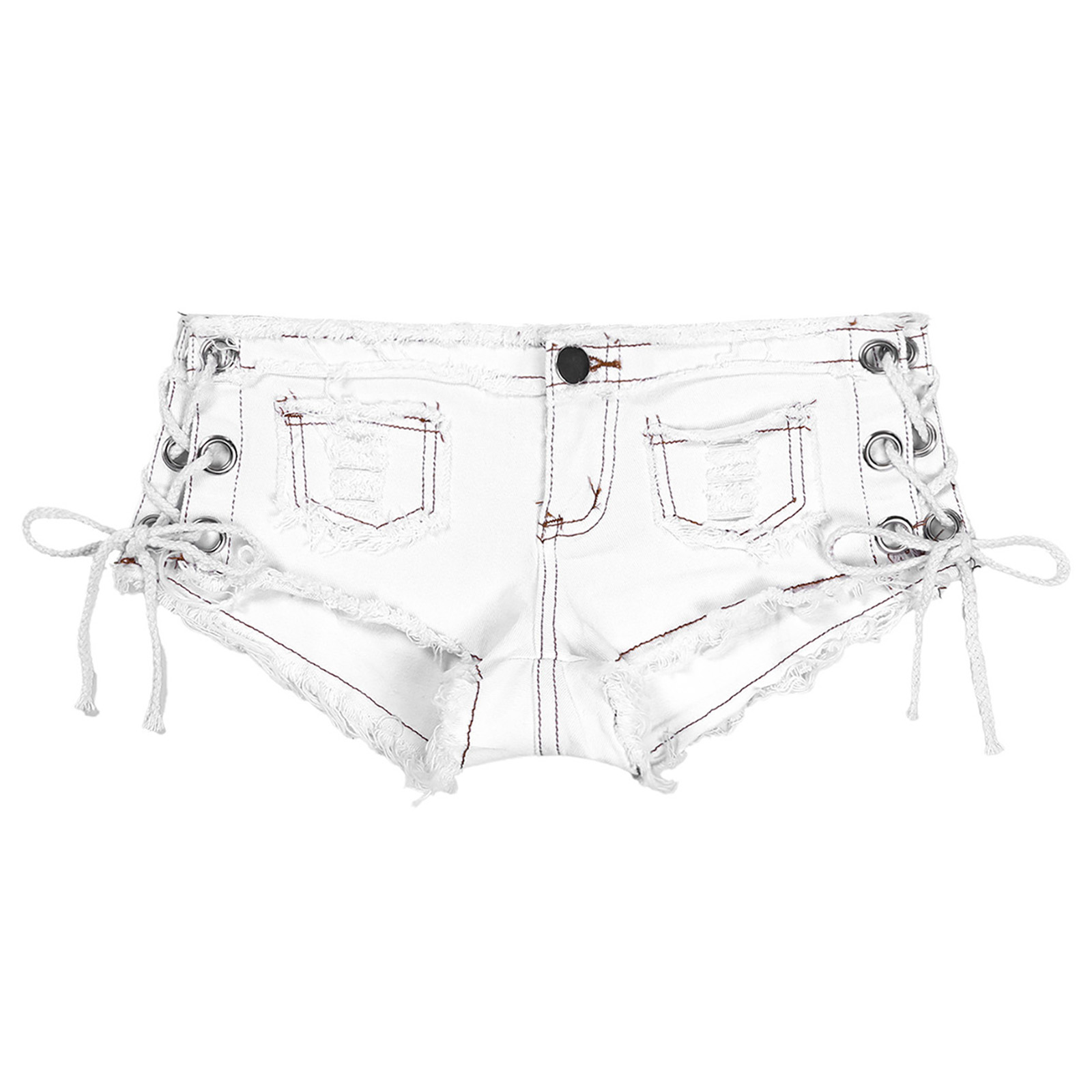 Women Sexy Cut Off Low Waist D - Shorts Denim Frayed review and price