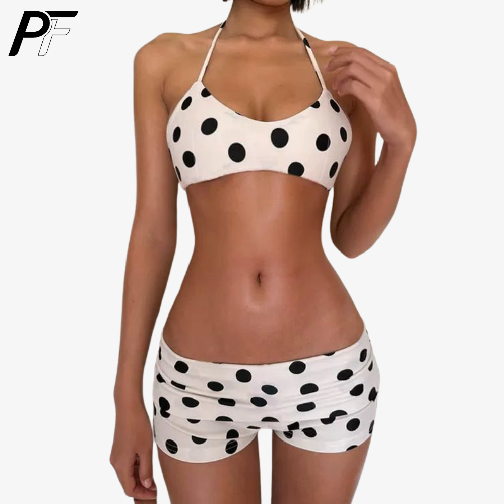 Women's Summer Polka Dot Halte - Swimsuit Bikini Ruched review and price