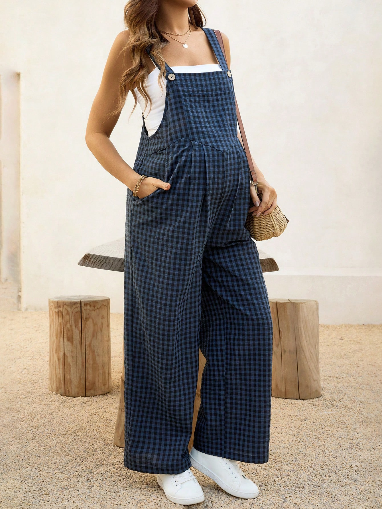 Casual Maternity Jumpsuit Plai - Jumpsuit Linen Relaxed review and price