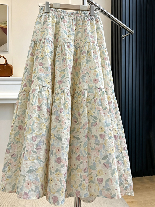 Summer Floral Print A-Line Mid - Midi Skirt Floral review and price