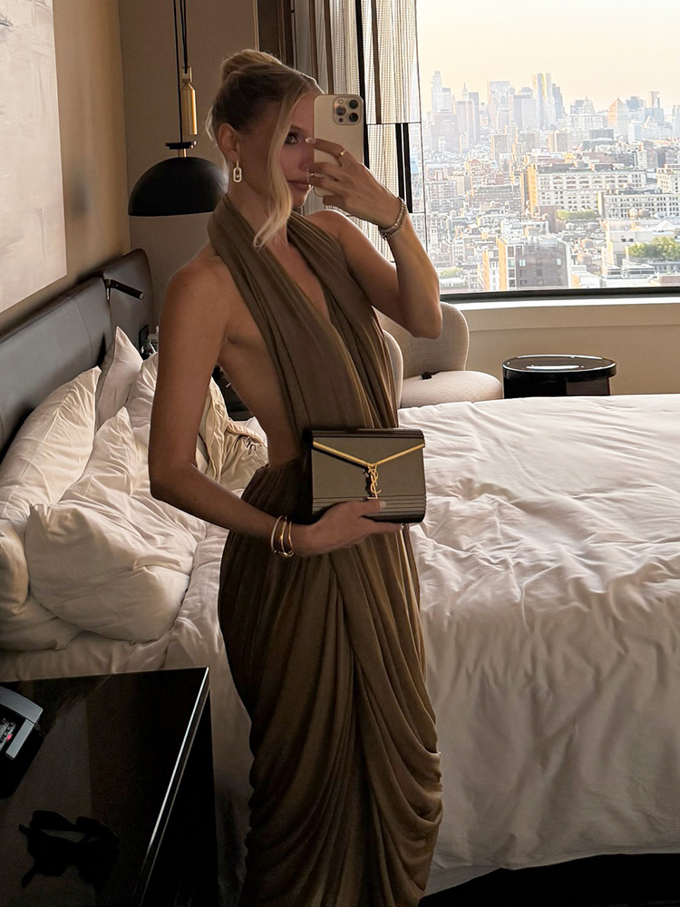 Nibber Ruched Halter Maxi Dres - Maxi Dress Halter review and price