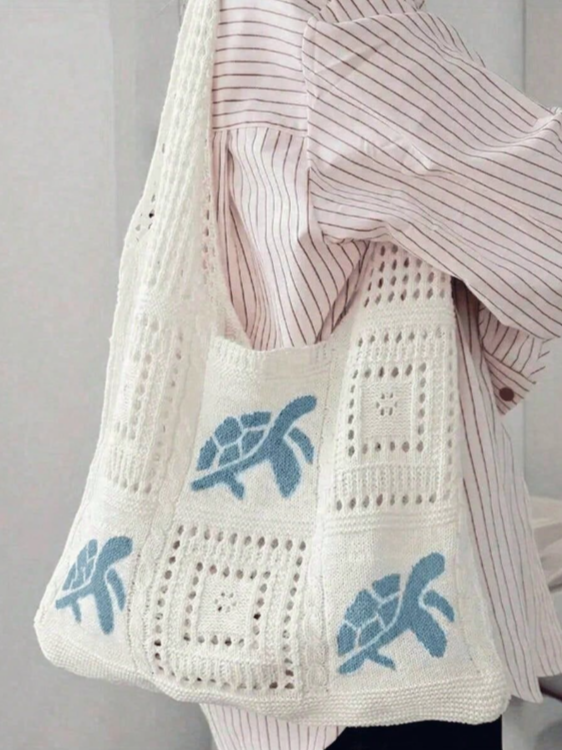 1Pc Sea Turtle Crochet Hollow  - Tote Bag Beach review and price