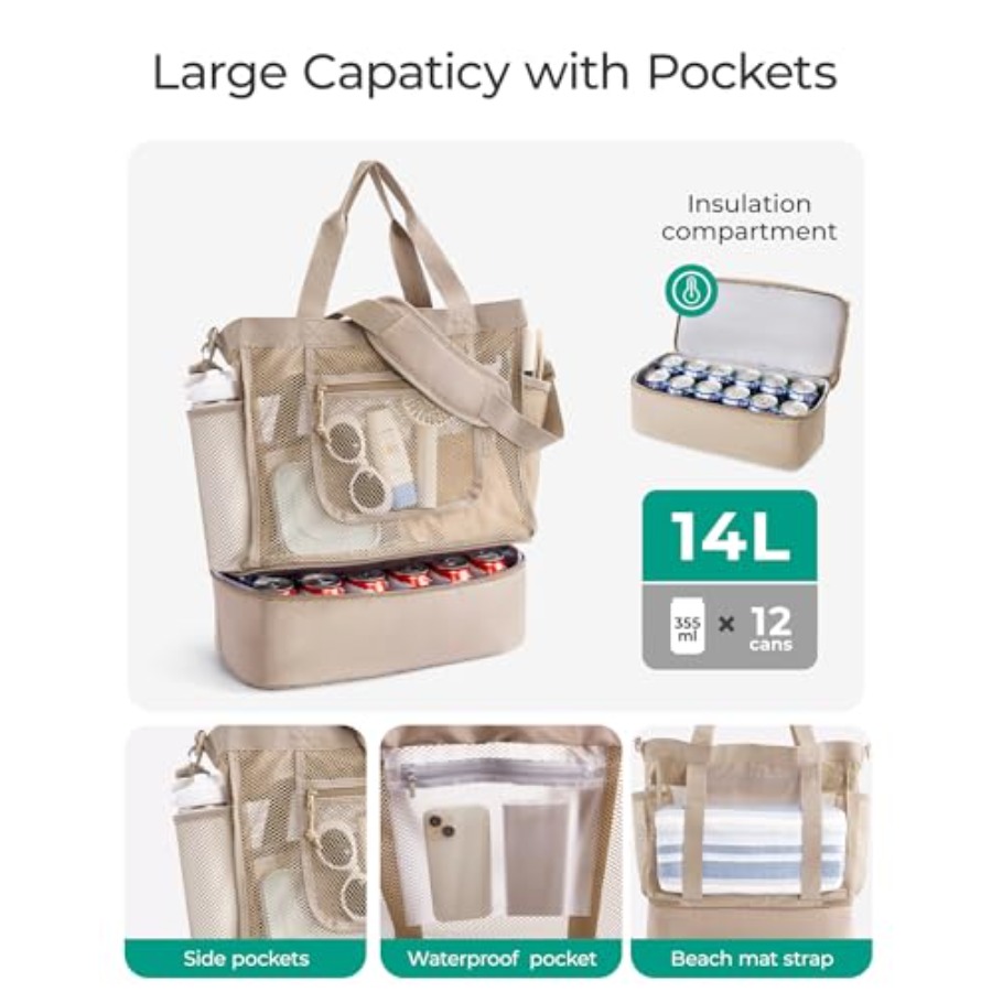 BAGSMART Beach Bag for Women M - Tote Bag Beach review and price