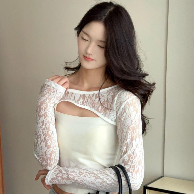 Sexy Hollow Out See Through La - Crop Top Crochet review and price