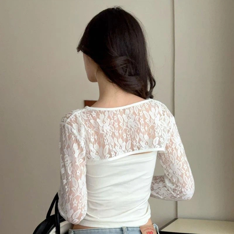 Sexy Hollow Out See Through La - Crop Top Crochet review and price