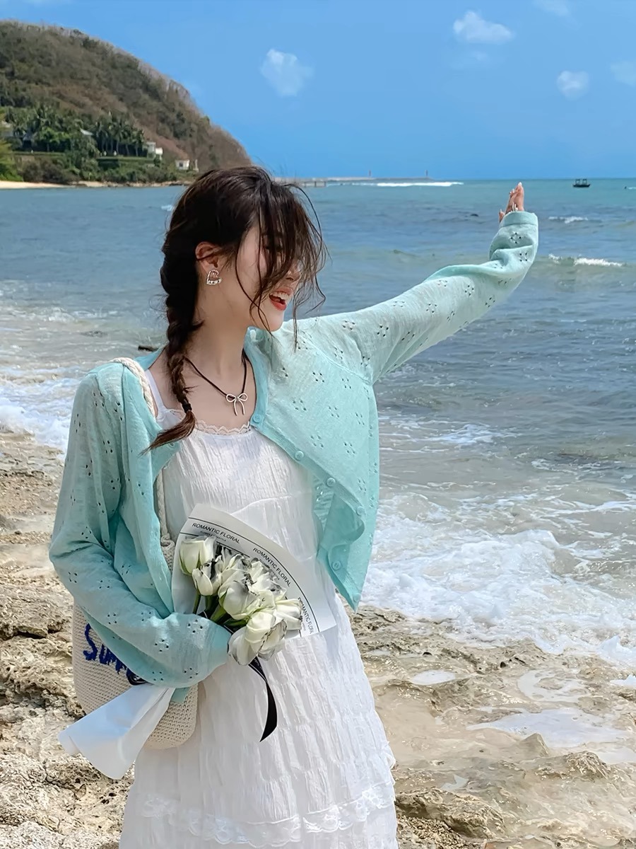 Summer Mint Green Thin Knitted - Cover Up Kaftan review and price