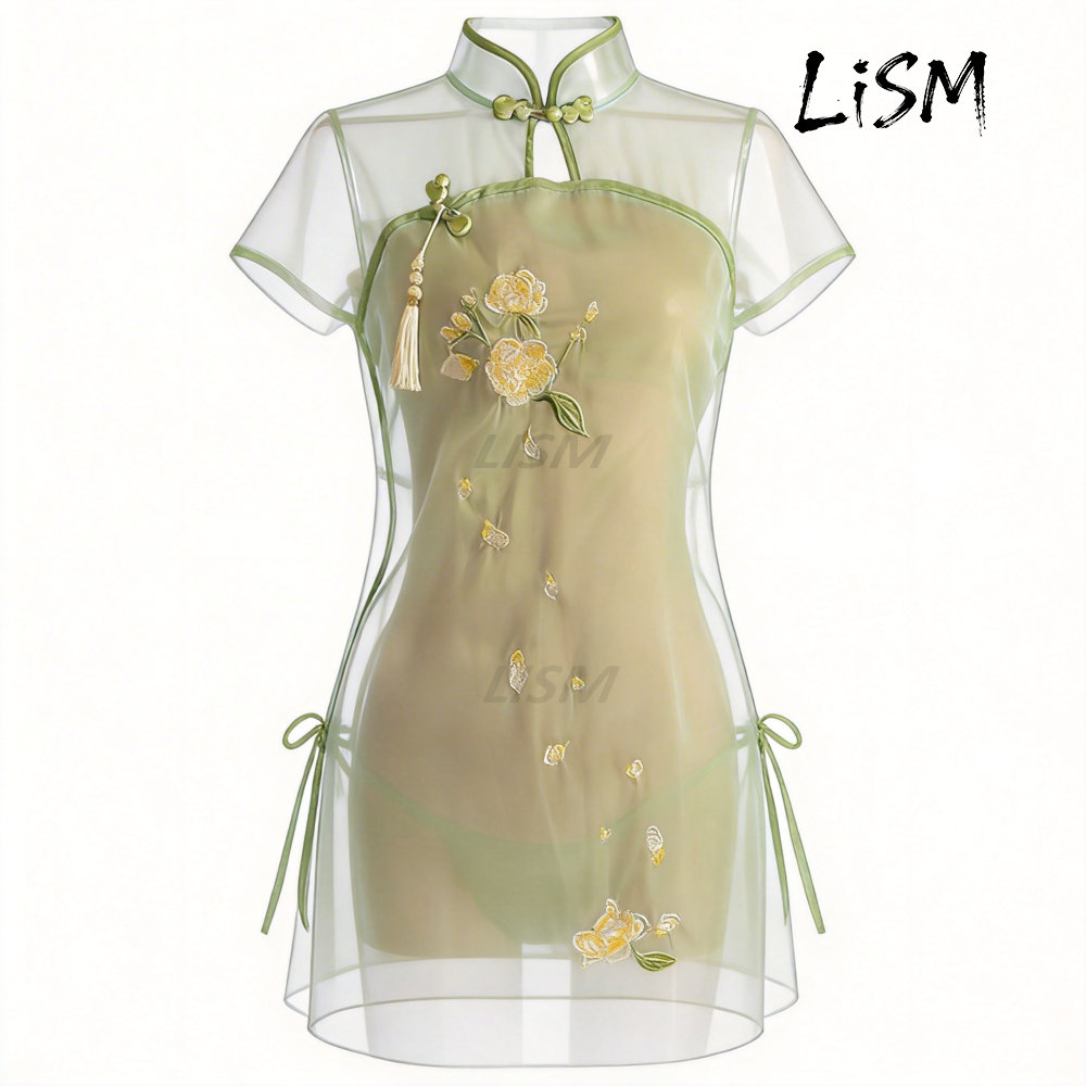 LiSM Women's Cheongsam Pajamas - Kimono Sheer Floral review and price