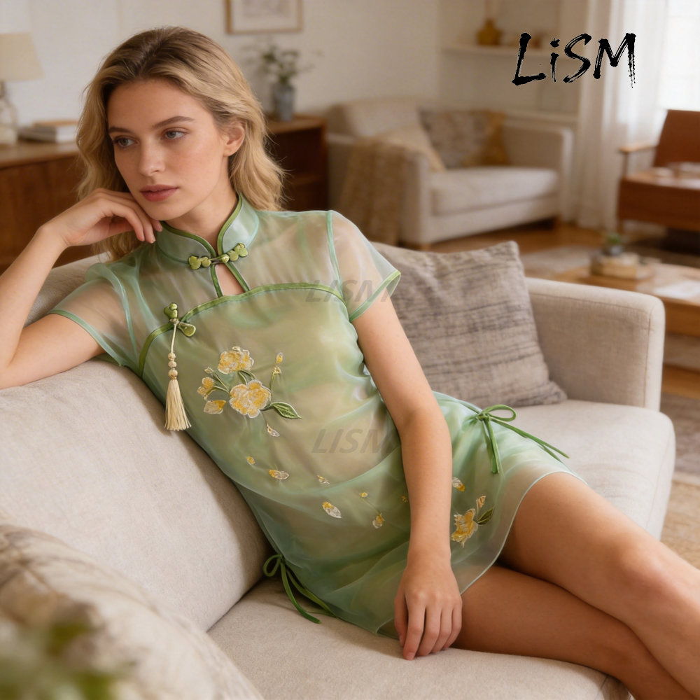 LiSM Women's Cheongsam Pajamas - Kimono Sheer Floral review and price