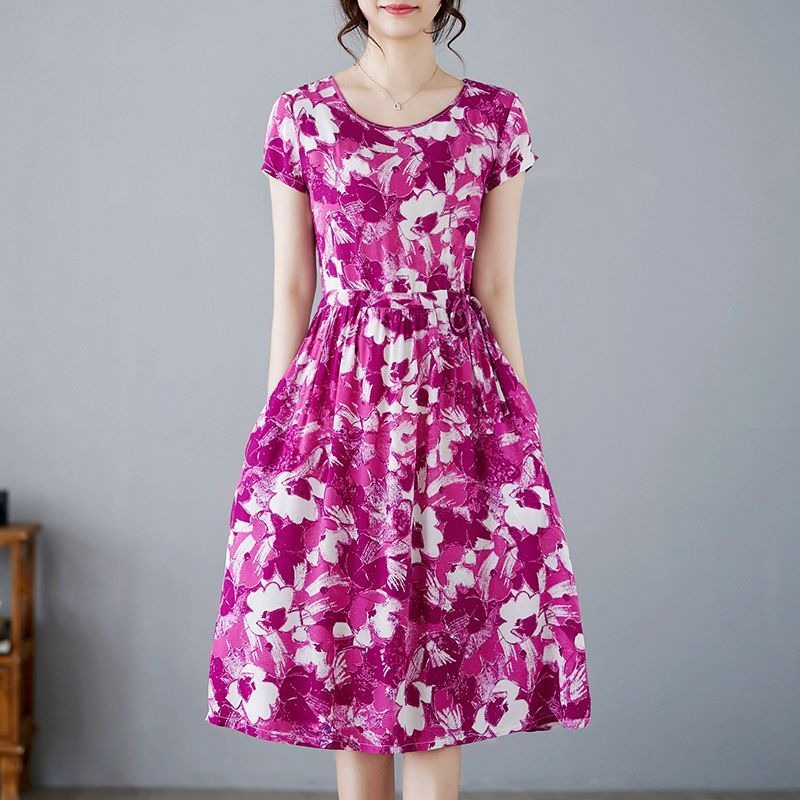 Women's Magenta Abstract Flora - Midi Skirt Floral review and price