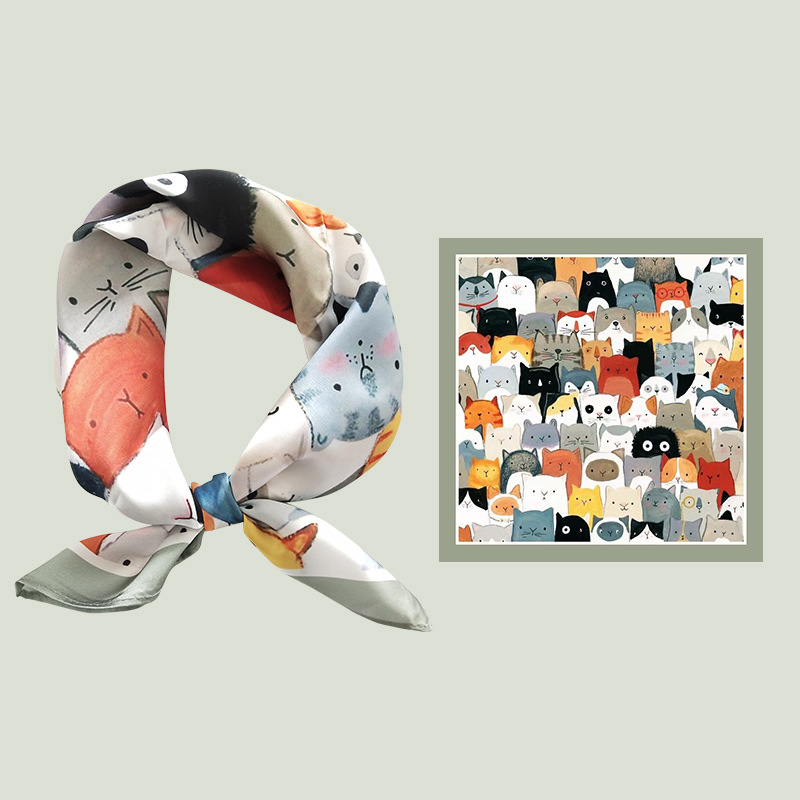Women's Silk Cartoon Scarf Squ - Headband Summer Knit review and price