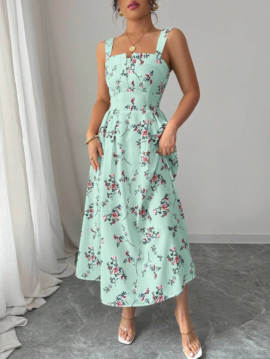 Mint Green Floral Midi Dress W - Midi Skirt Floral review and price