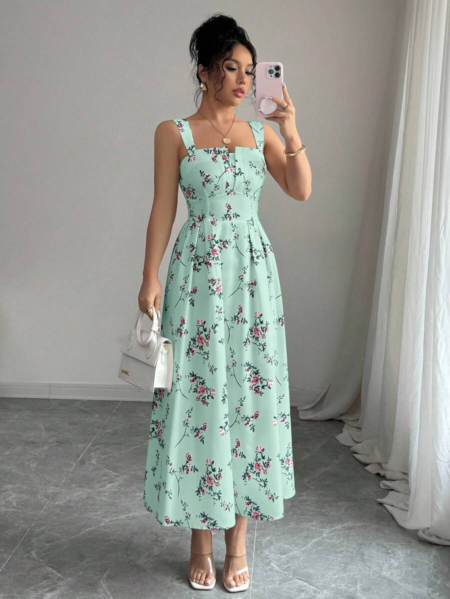 Mint Green Floral Midi Dress W - Midi Skirt Floral review and price