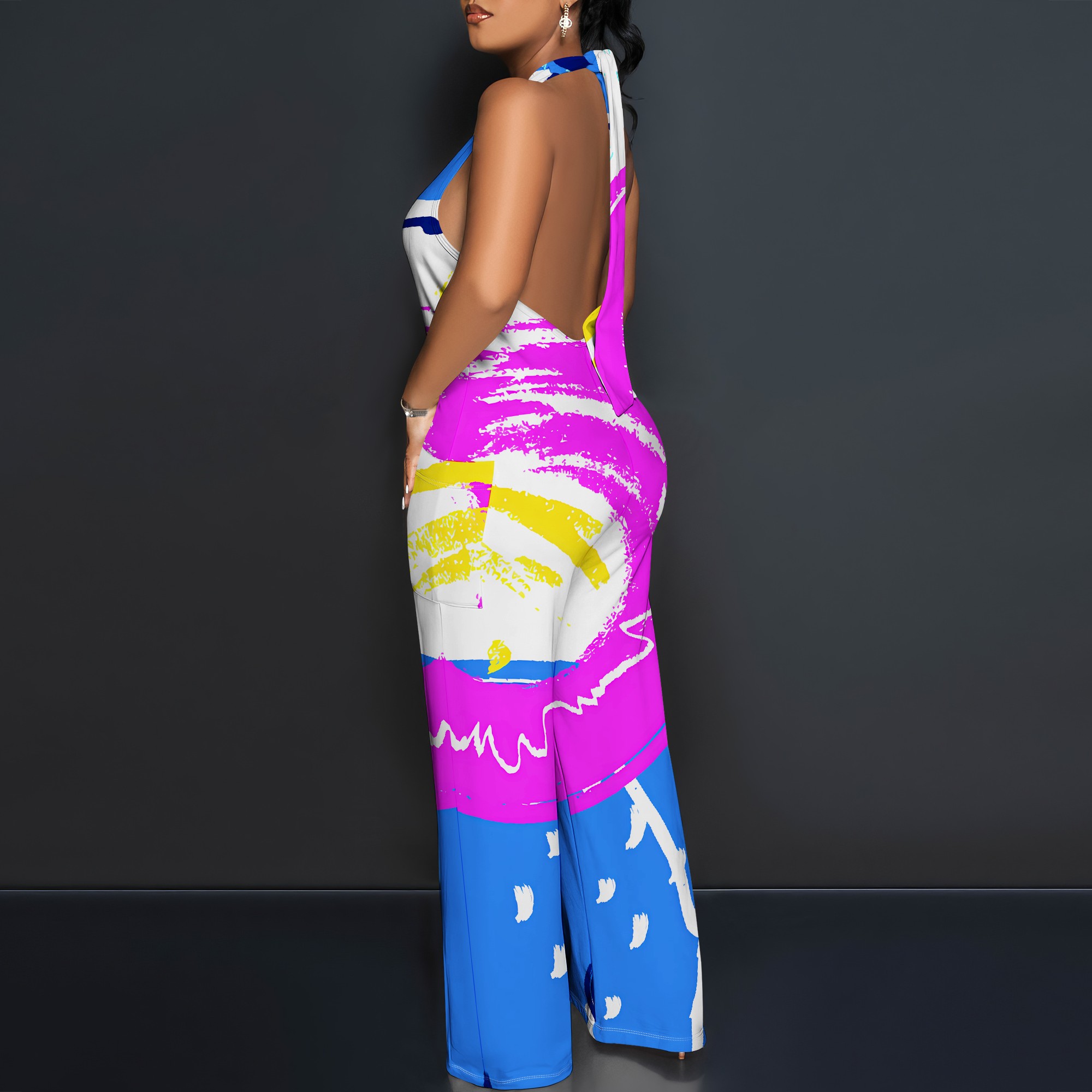 Bold Abstract Brushstroke Halt - Maxi Dress Halter review and price