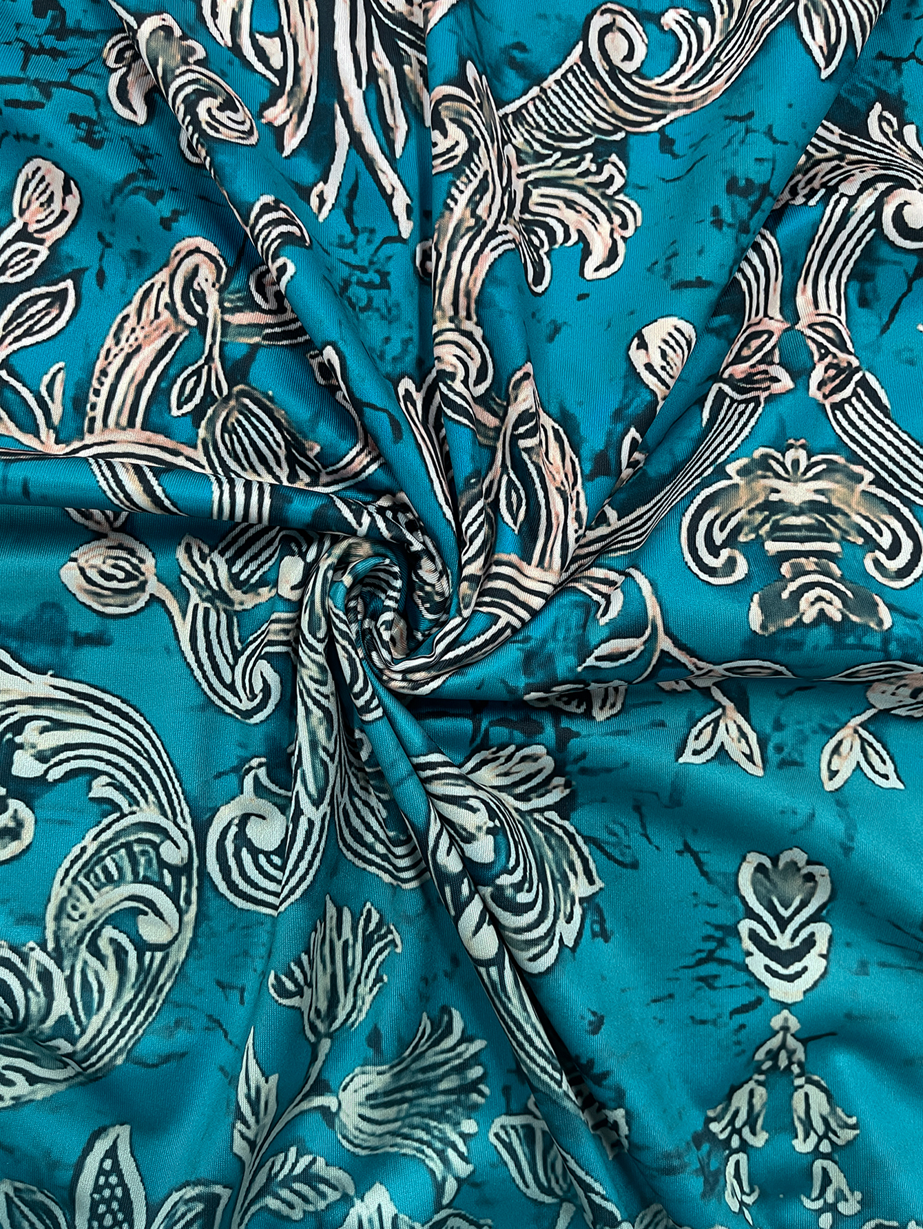 Plus Size Teal Baroque Floral  - Romper Floral Print review and price
