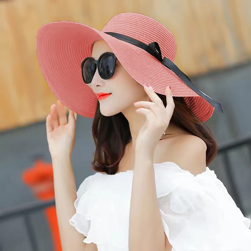 Summer Women Straw Hat Bowknot - Hat Floppy Wide review and price