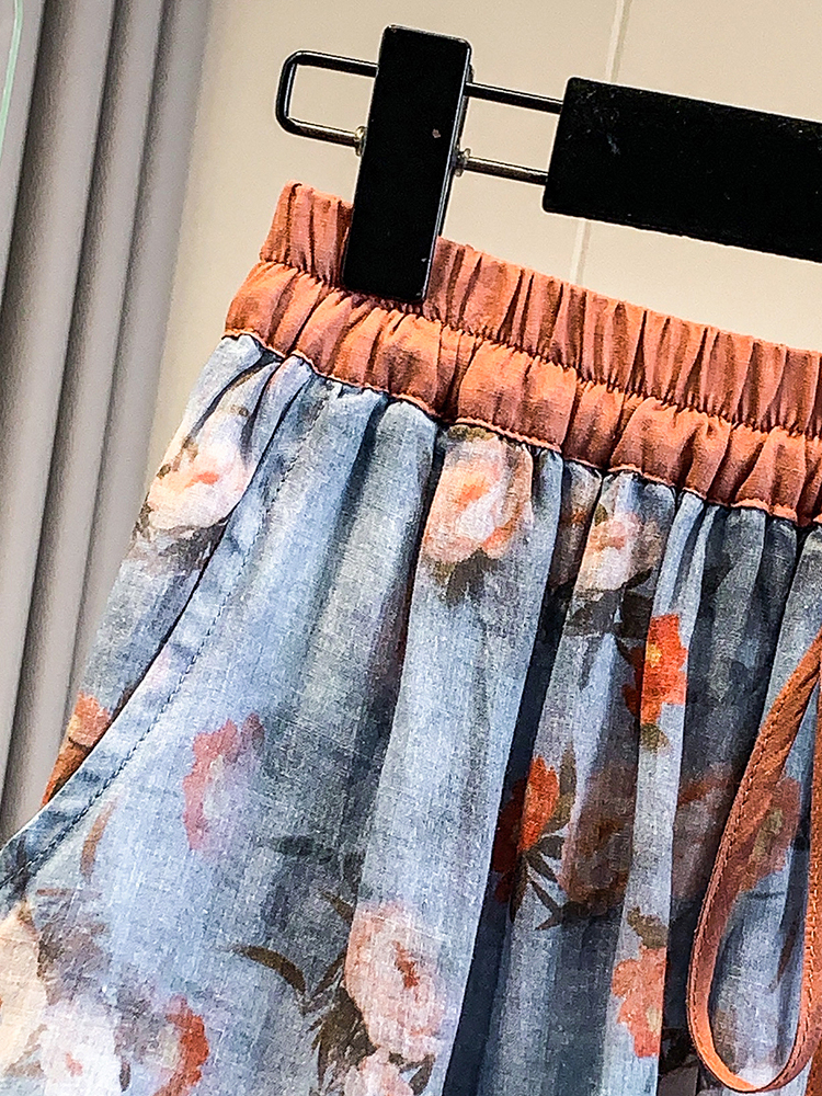 Fashionable Artistic Large Siz - Midi Skirt Floral review and price