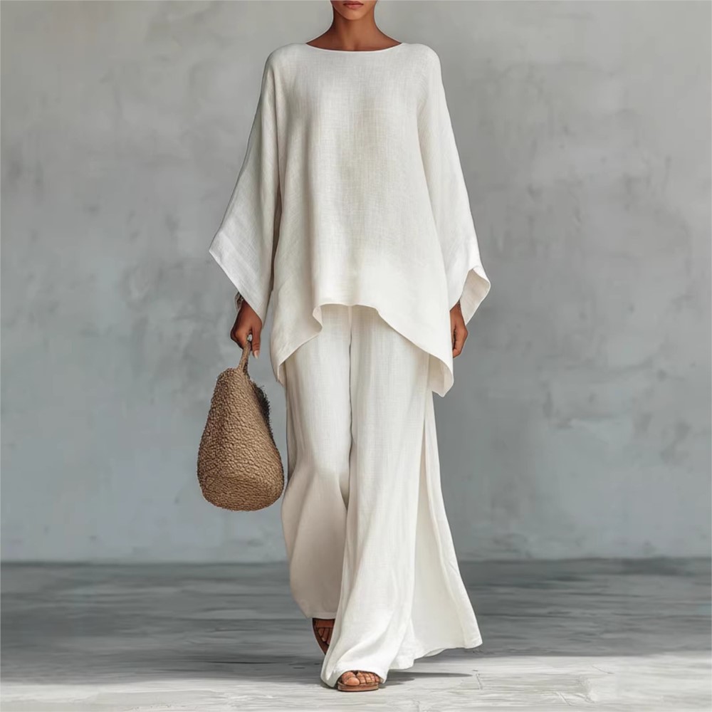 Fashion Linen Loose Long-sleev - Linen Pant Wide review and price