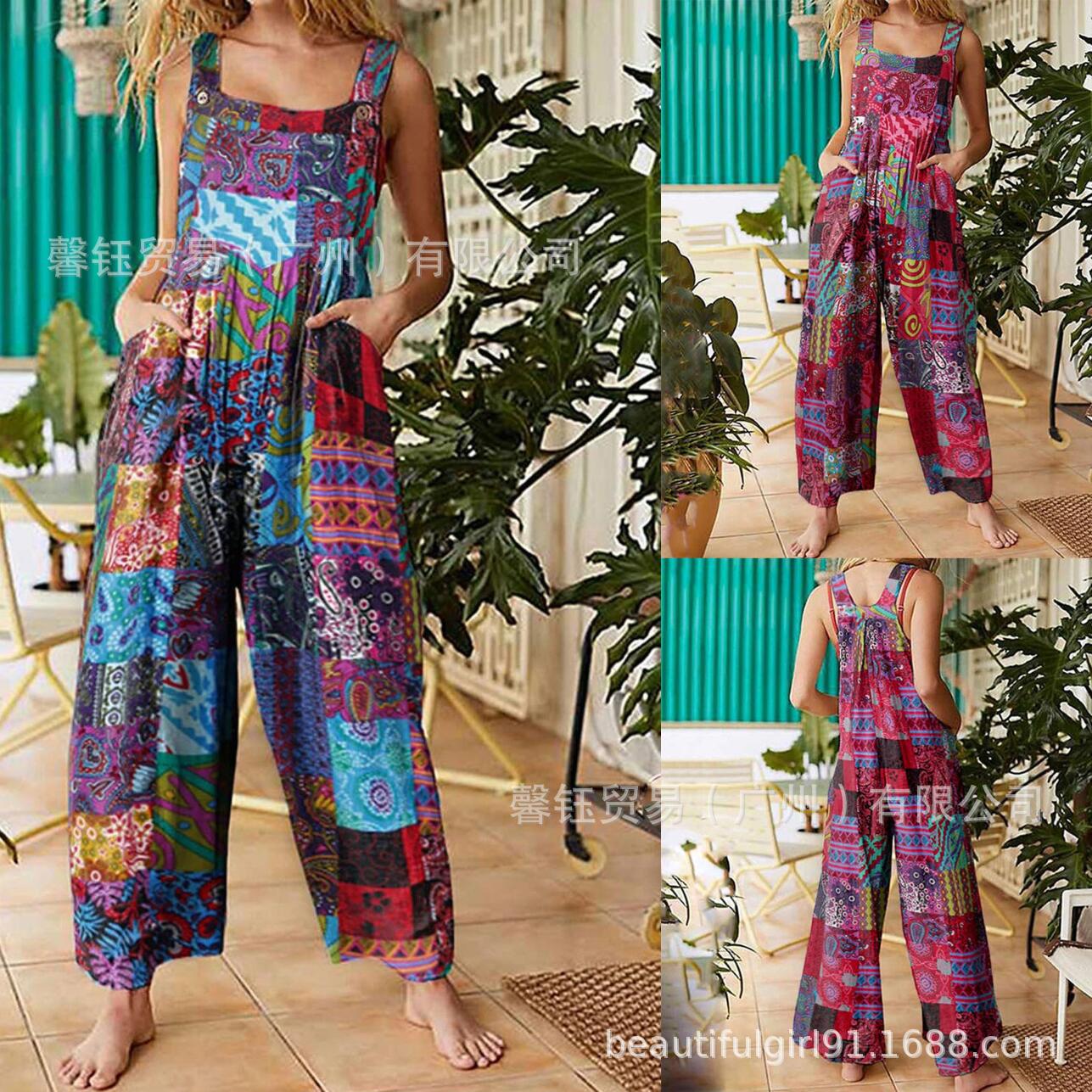 Bohemian Jumpsuit Tribal Patch - Jumpsuit Linen Relaxed review and price