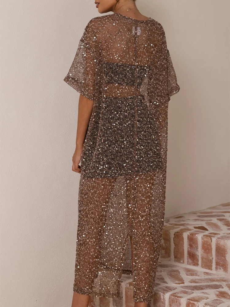 Female O-neck Loose Summer Lon - Cover Up Kaftan review and price
