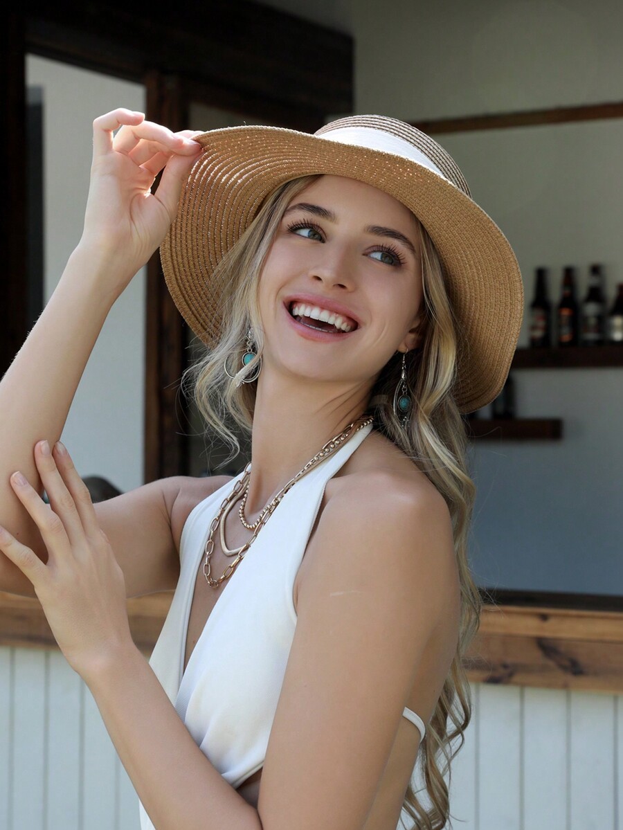 Women Sun Straw Hat Wide Brim  - Hat Floppy Wide review and price