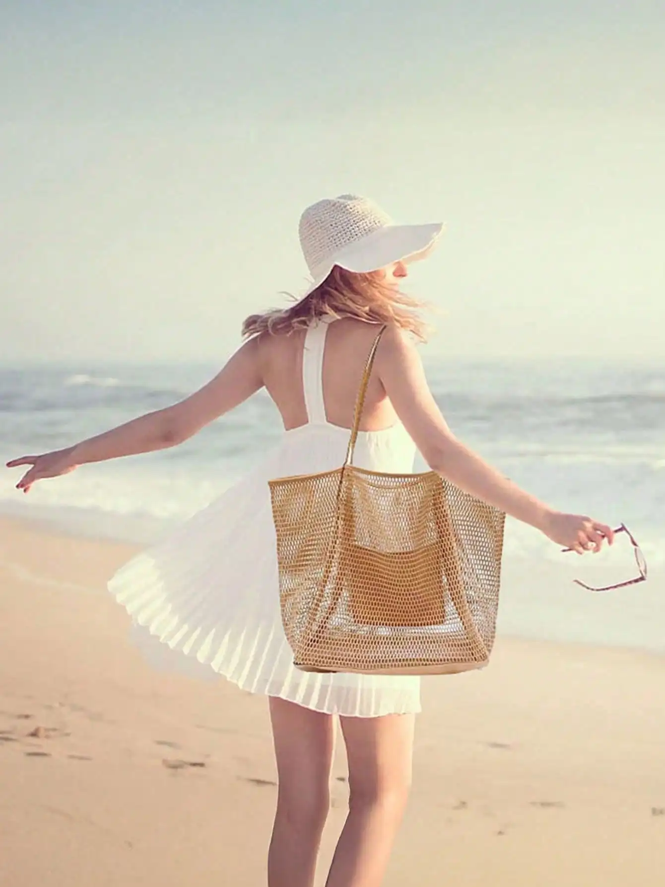 1pc Mesh Beach Tote Bag, Outdo - Tote Bag Beach review and price